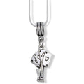 Hand with 4 Four Playing Cards Charm Snake Chain Necklace