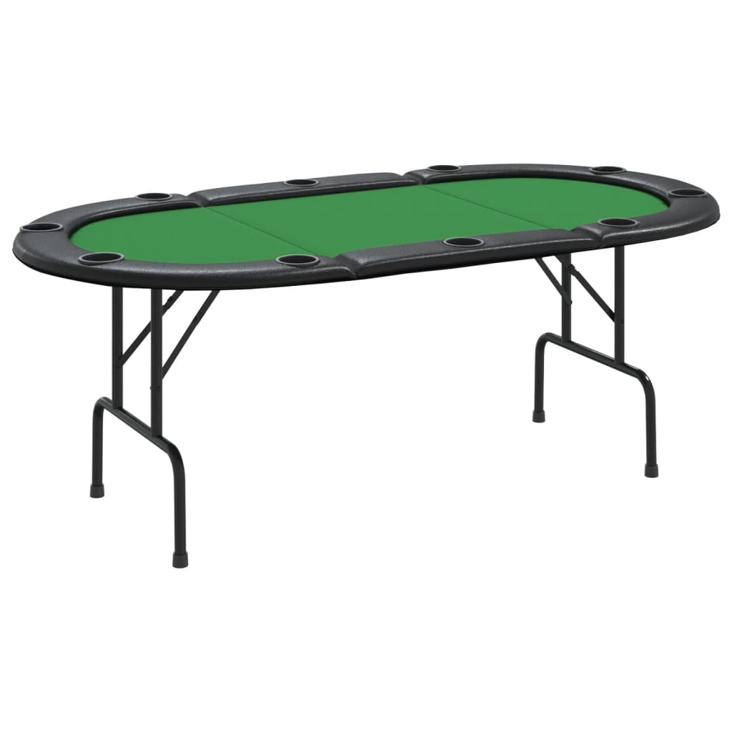 NNEVL 10-Player Folding Poker Table Green 206x106x75 cm
