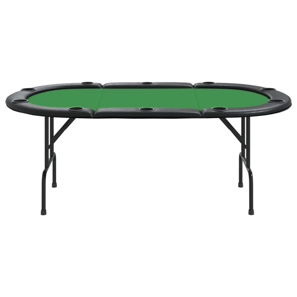 NNEVL 10-Player Folding Poker Table Green 206x106x75 cm
