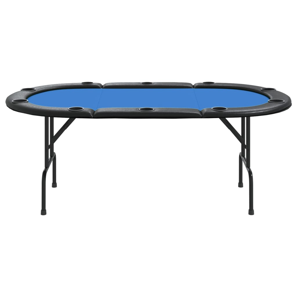 NNEVL 10-Player Folding Poker Table Blue 206x106x75 cm